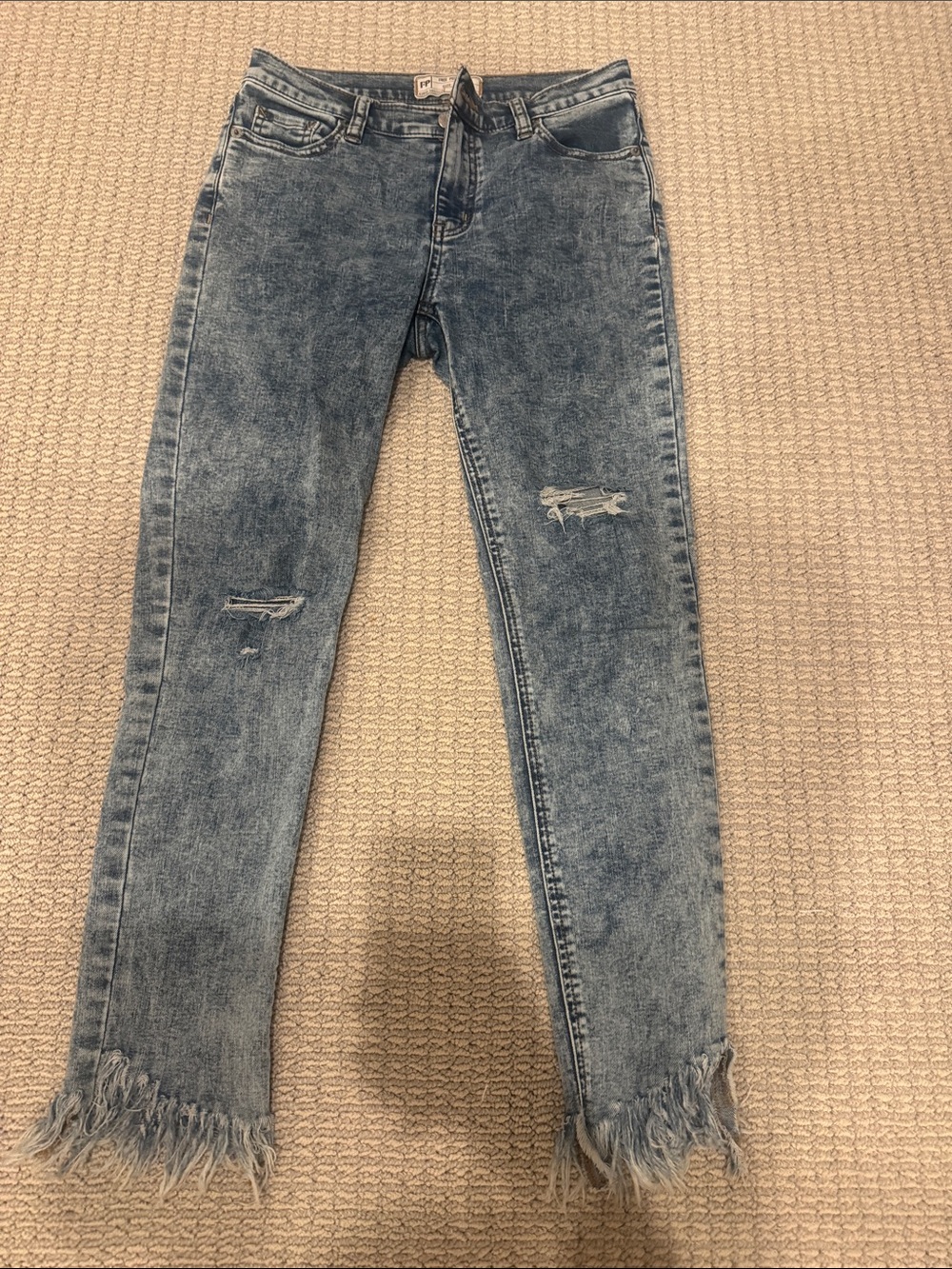 Free People Light Blue Denim Jeans - cropped ankle